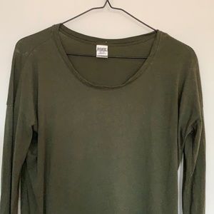 Dark Green - PINK - long sleeve Tshirt - only worn twice